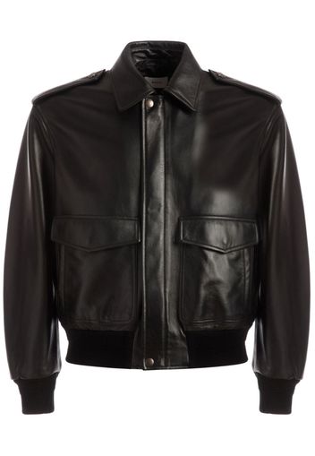 Bally cargo-pockets leather bomber jacket - Nero