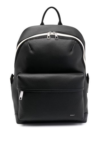 Bally debossed-logo pebbled-leather backpack - Nero