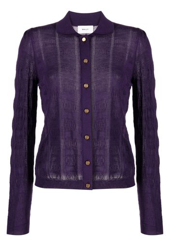 Bally Cardigan con monogramma jacquard - Viola