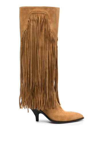 Bally 40mm fringed suede boots - Toni neutri