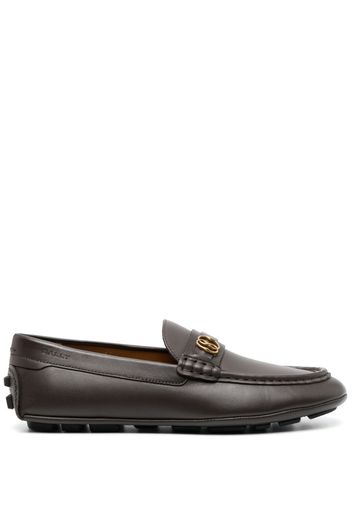 Bally logo-plaque leather loafer - Marrone