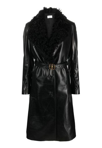 Bally Trench con collo in shearling - Nero