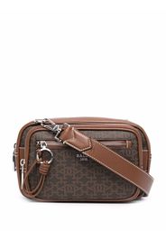 Bally monogram-print zip-up shoulder bag - Marrone