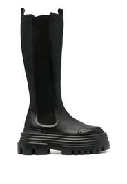 Bally round-toe leather boots - Nero