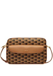 Bally Daniel Pennant-print crossbody bag - Marrone