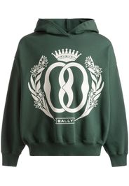 Bally Emblem logo-print cotton hoodie - Verde