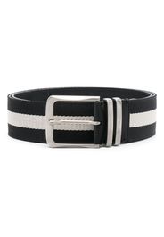 Bally striped panelled leather belt - Nero