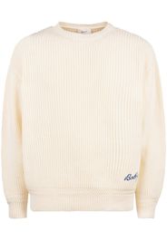 Bally Maglione a coste con ricamo - Bianco