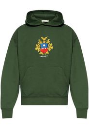 Bally logo-print cotton hoodie - Verde