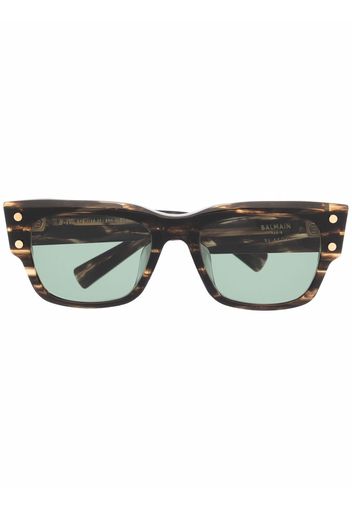 Balmain Eyewear Occhiali da sole effetto marmo - Marrone