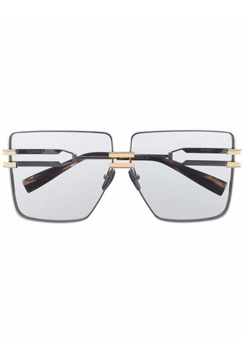 Balmain Eyewear oversized rimless police-style sunglasses - Argento