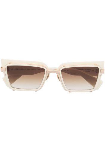 Balmain Eyewear Admirable rectangle-frame sunglasses - Bianco