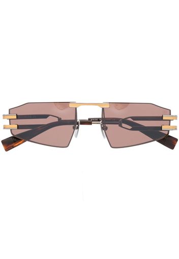 Balmain Eyewear rectangle frame sunglasses - Oro