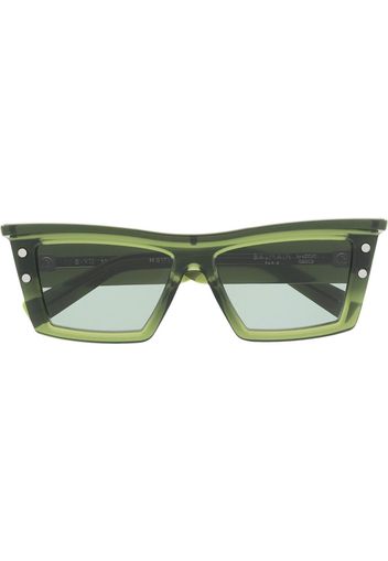 Balmain Eyewear square-frame tinted sunglasses - Verde