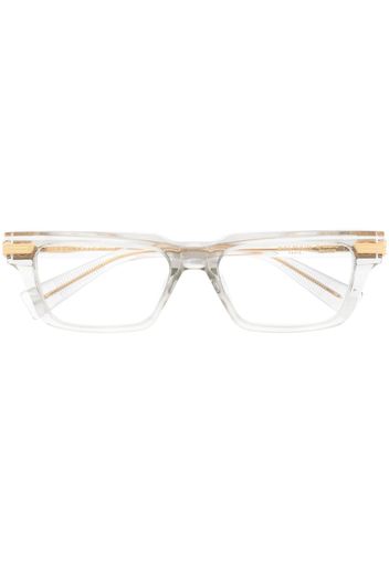 Balmain Eyewear square-frame logo-plaque glasses - Grigio