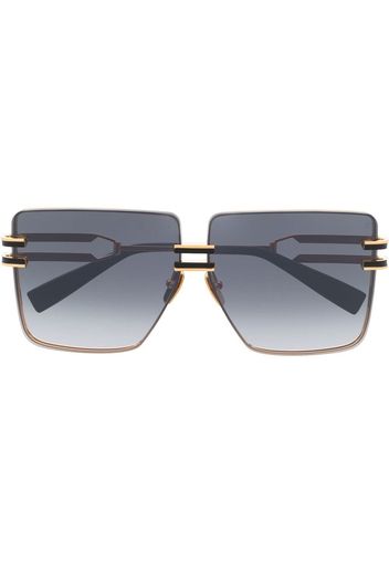 Balmain Eyewear logo-print oversize-frame sunglasses - Oro