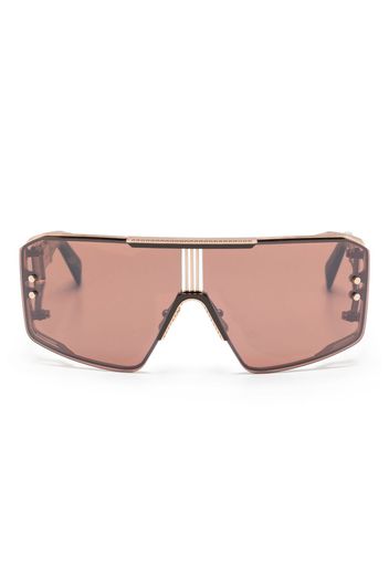 Balmain Eyewear Occhiali da sole Le Masque oversize - Marrone