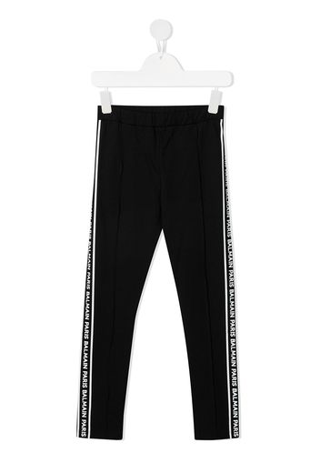 Balmain Kids logo-tape track pants - Nero