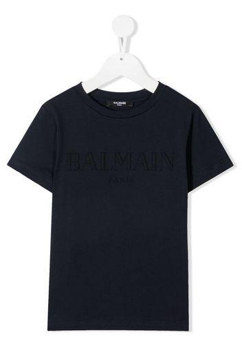 Balmain Kids logo-print cotton T-Shirt - Blu