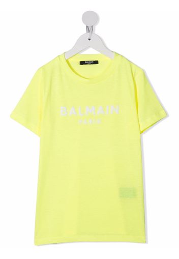 Balmain Kids logo-print cotton T-shirt - Giallo