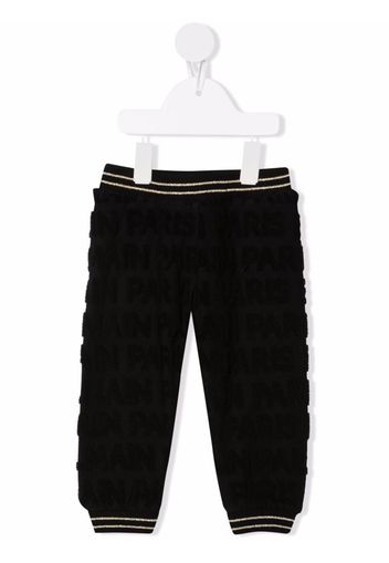 Balmain Kids stripe-trim cotton track pants - Nero