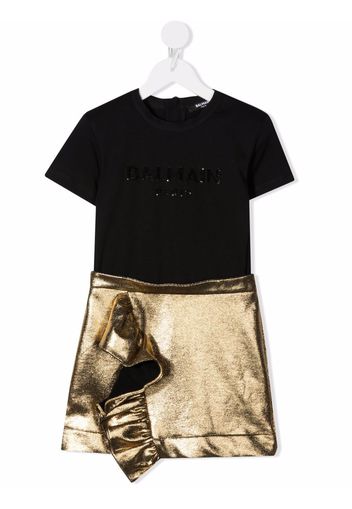 Balmain Kids ruffle-detail dress - Nero