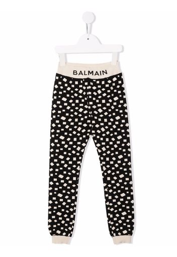 Balmain Kids geometric print track pants - Nero