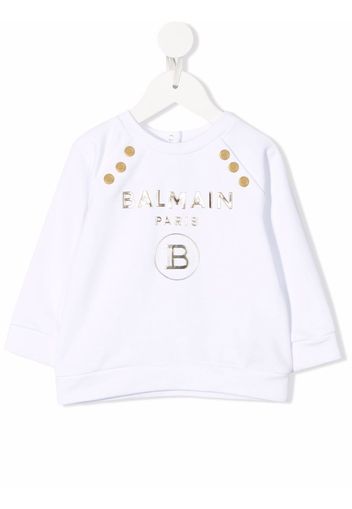 Balmain Kids logo print sweatshirt - Bianco