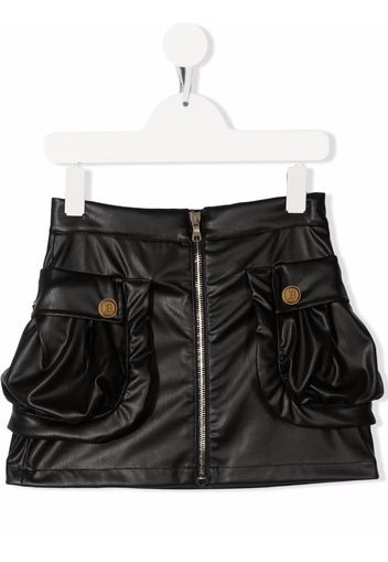 Balmain Kids zipped-up mini skirt - Nero