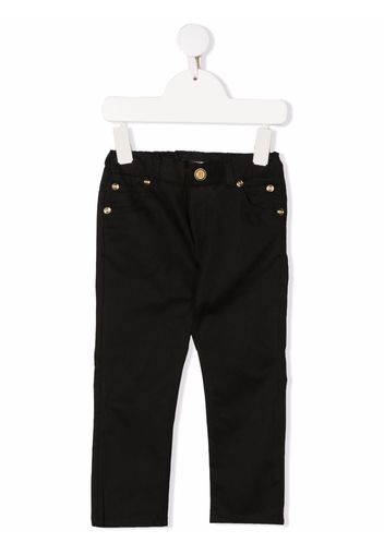 Balmain Kids logo-embossed straight fit jeans - Nero