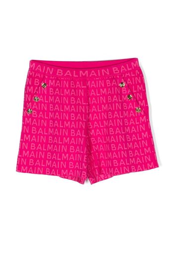 Balmain Kids Shorts con stampa - Rosa