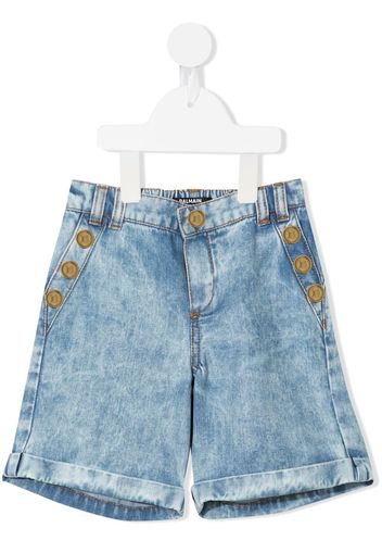 Balmain Kids Shorts denim con bottoni - Blu