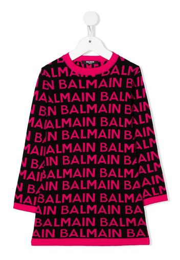 Balmain Kids logo-print jumper dress - Nero