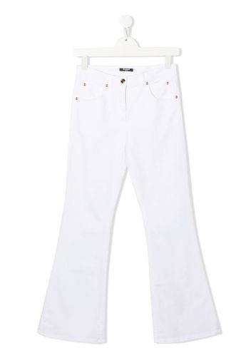 Balmain Kids TEEN mid-rise flared-leg jeans - Bianco