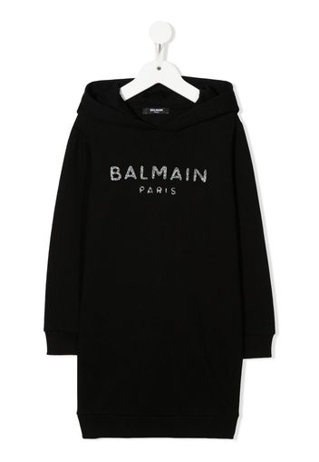 Balmain Kids Abito modello felpa con cappuccio - Nero