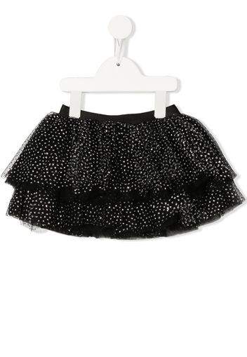 Balmain Kids glitter-detail tiered tutu skirt - Nero