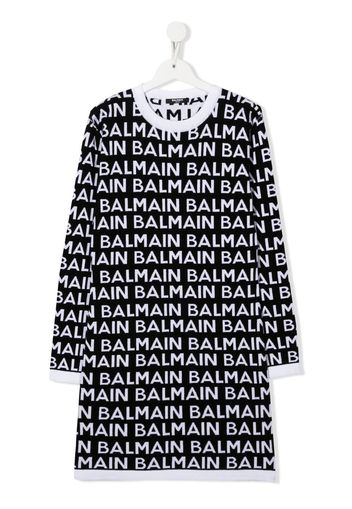 Balmain Kids TEEN logo print dress - Bianco