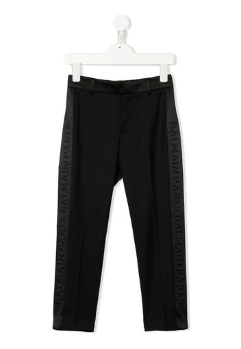 Balmain Kids logo-tape leggings - Nero