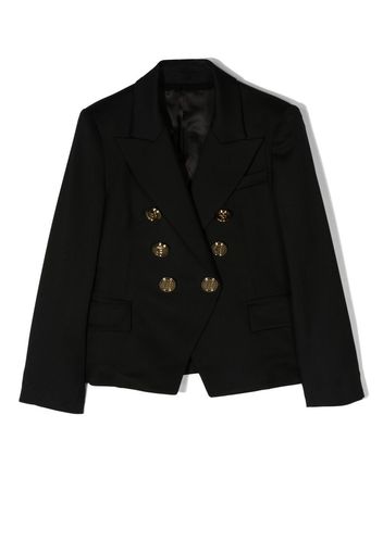 Balmain Kids virgin wool double-breasted blazer - Nero