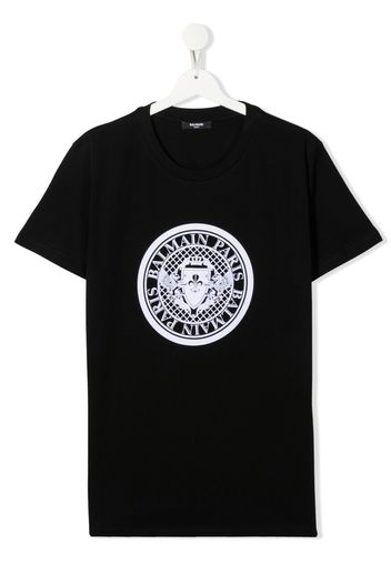 Balmain Kids TEEN logo-print cotton T-shirt - Nero