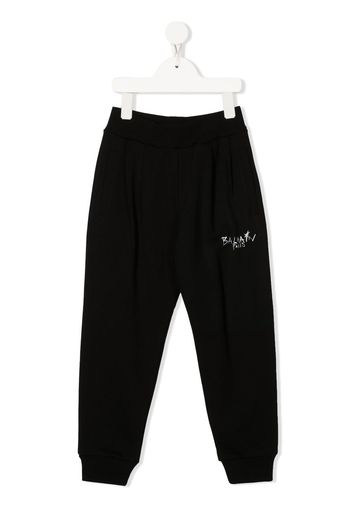 Balmain Kids logo-print cotton track-pants - Nero