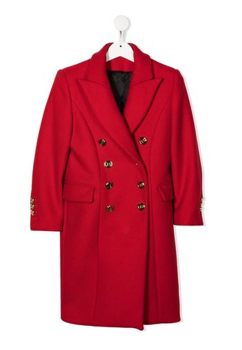 Balmain Kids panelled double-breasted coat - Rosso