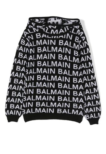 Balmain Kids logo-intarsia jumper - Nero