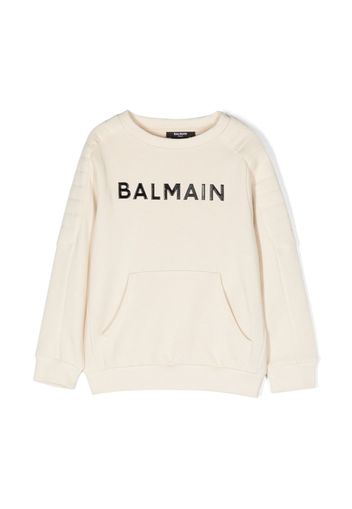 Balmain Kids logo-print sweatshirt - Toni neutri