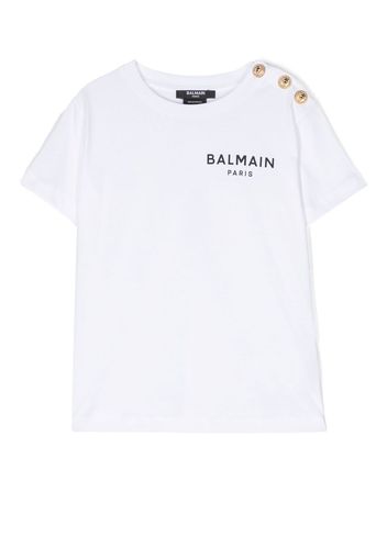 Balmain Kids logo-print cotton T-shirt - Bianco