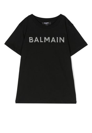 Balmain Kids logo-print short-sleeve T-shirt - Nero