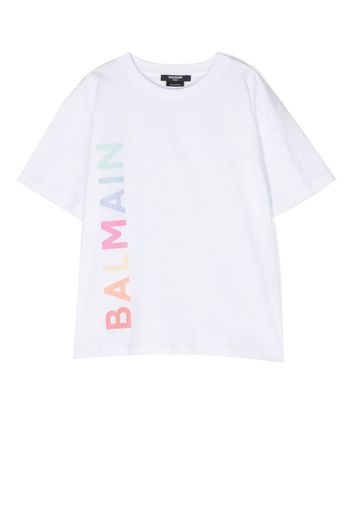 Balmain Kids logo-print short-sleeve T-shirt - Bianco