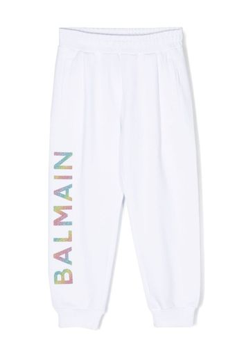 Balmain Kids logo-print elasticated tracks pants - Bianco