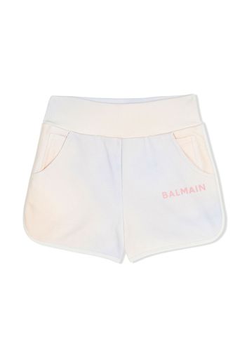 Balmain Kids Shorts con fantasia tie-dye - Blu