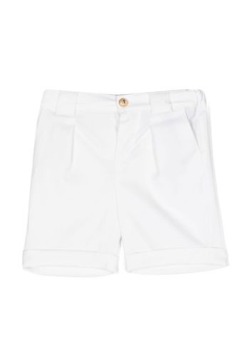 Balmain Kids logo-patch virgin-wool shorts - Bianco